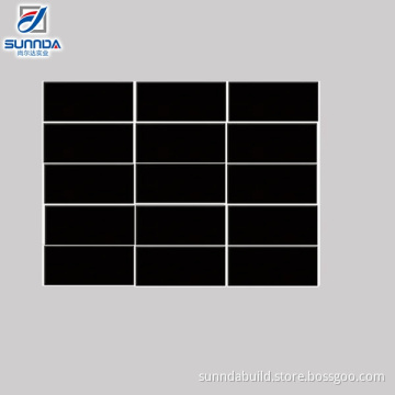 Chinese factory price black glossy finish 75x150mm subway tiles for kitchen and bathroom